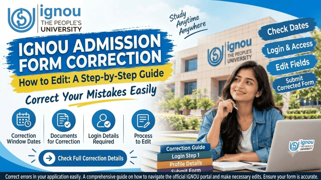 IGNOU Admission Form Correction 2026: How to Edit Details